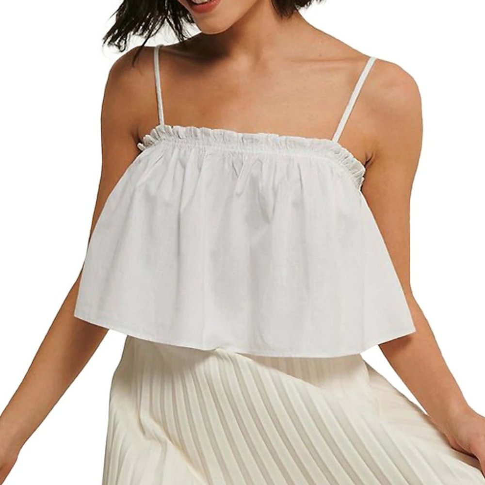 NA-KD cropped frilled detailed top